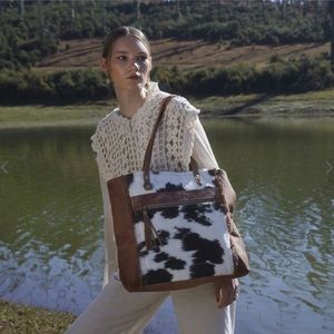 NWT Myra bag hand-tooled, hair-on tote!!!